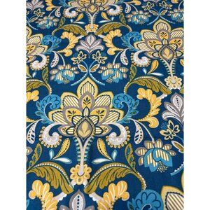 1 yard x 44" Floral Cotton Fabric By Jane Sassaman Blue Yellow Tapestry Pattern